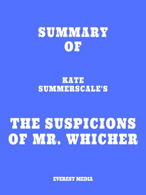 cover image of Summary of Kate Summerscale's the Suspicions of Mr. Whicher